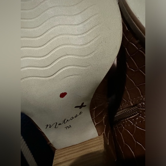 Matisse Block Heel Brown Knee-High Boots Bruna Tobacco Croc Western Boots - Picture 9 of 9